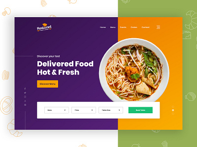 Restaurant web banner app banner food free illustration landingpage logo portfolio responsive restaurant ui ux