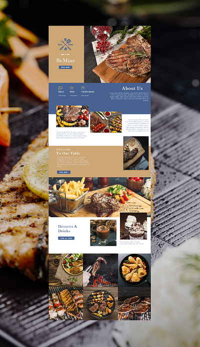 Landing for restorant branding design icon logo ui ux web website