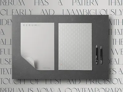 RERUM brand branding design graphic design identity logo pattern typography