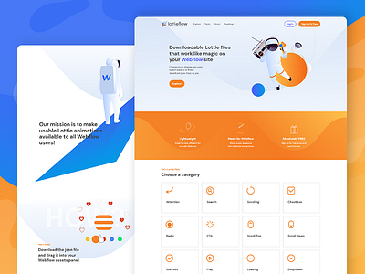 Lottieflow website design branding design logo lottieflow webflow website website design