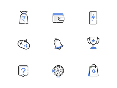Icons for Gamezop app design icon iconography icons icons design icons pack iconset illustrations logo minimalist illustrations ui icons