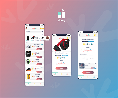 Givvy - The giveaway app app colors design drawing gifts giveaway