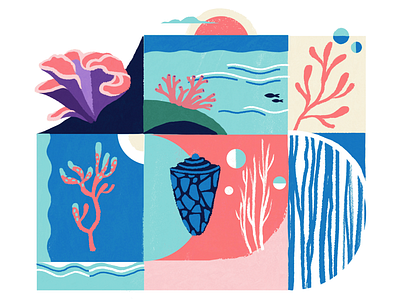 Coral reef coral reef illustration oceans save the planet sea