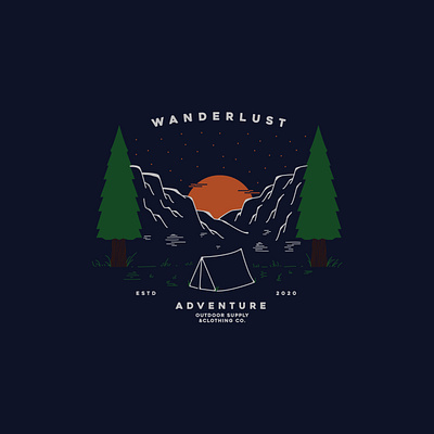 Wanderlust Adventure branding design illustration illustrator lettering logo shirtdesign tshirtdesign typography visual design