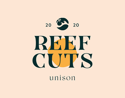 Reef Cuts by Unison 2020 barber branding clean color colour cuts font light logo logo design logotype minimalist logo organic reef surf yellow