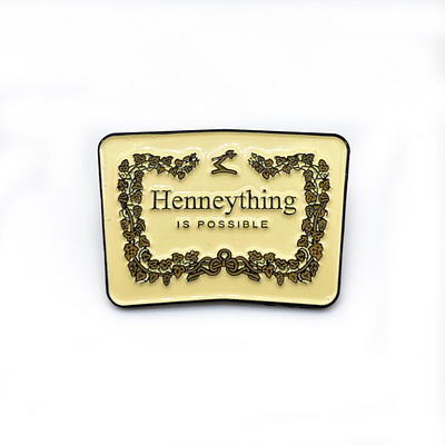 Hennything Is Possible accessories design enamel pin funny pin hennesy hennything illustration pin design pins positive vibes product design puns type typography