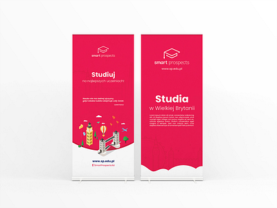 Roll-up design - Studies in UK. banner banner design brand branding company branding design event branding graphic identity key visual london print design red roll up rollup studies study uk united kingdom vector