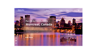 Travel Montreal canada color creative creative design creativity design dribbble flights montreal tour travel traveling ux ui webdesign website website design