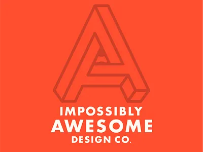 Impossibly Awesome Design Co. a black brand company design impossible lettering logo rebrand red