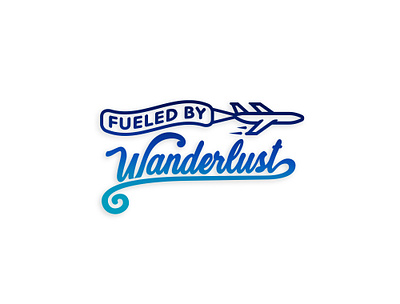 Fueled By Wanderlust Logo airplane clean gradient lettering lettermark logo logodesign logotype logotypedesign logotypes minimal minimalist new simple smooth travel traveling travelling type typography