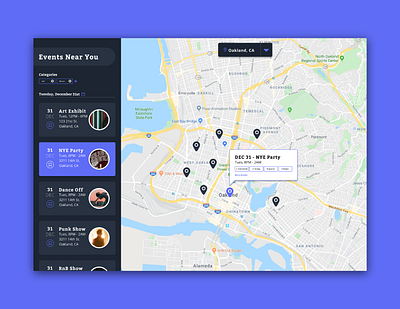 Daily UI Challenge: 020 dailyui event app figma ipad location app visualdesign webdesign