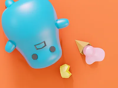 The Blue Prince 3d blender blender3d blob blue crown icecream illustration shapes