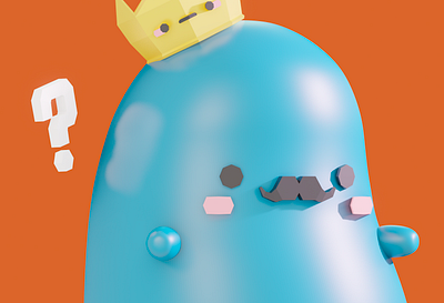 The Blue King 3d blender blender3d blue character characterdesign crown illustration render shapes