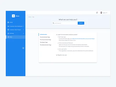 Admin Dashboard Help Page admin admin dashboard blue dashboard flat help simple ui ux web white
