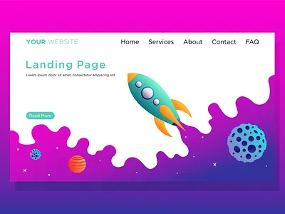 Landing Pages - Rocket concept design illustration ui website