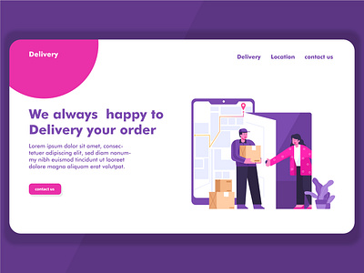 Order and delivery illustration concept app courier customer delivery destination flat illustration landingpage location map mobile order package service uiux web