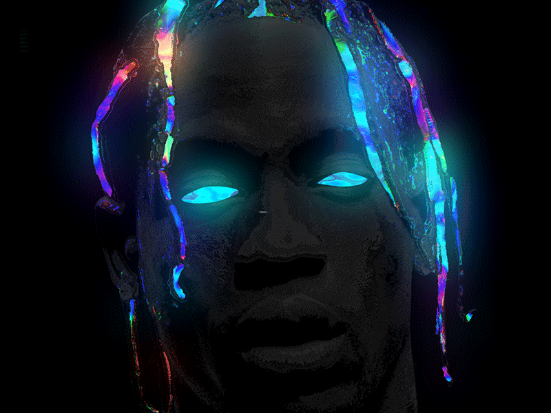 Travis Scott Trippy abstract album art animation artwork chromatic chrome colorful colorful art eye glitch glitchy gradient iridescent klarens liquify psychedelic travis scott trippy visual