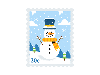 Winter wonder stamp adobeillustrator art artwork colored design dribbble flat design illustration texture vector