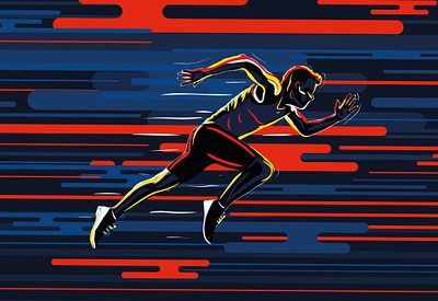 Sports Illustration Series #7 - Running art design digital graphic illustration vector