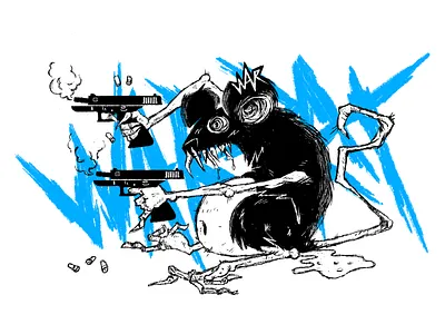 War-Rat 2020 dirty furry glock gun illustration illustration art mouse rat sketch slime wacom war yearoftherat