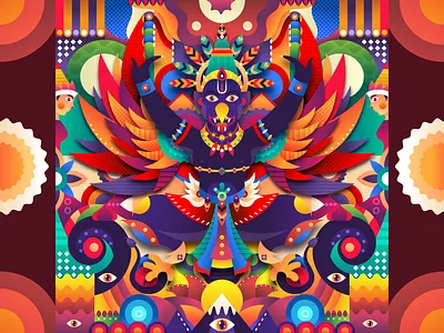 The King of Birds abstract bird design follow graphicdesign hindu illustration mythology shot vector