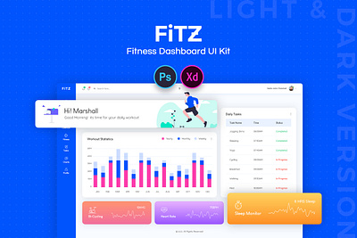 Fitz : Fitness Dashboard UI Kit apps