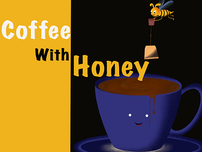 Coffee with honeybee...fantasy digital art... coffee coffee digital art honey bee honey bee digital art procreate