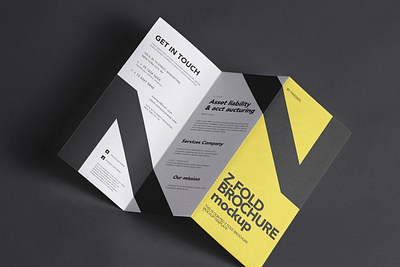 Free Z Fold Brochure Mockup design free freebies mockup mockup design mockup psd mockup template mockups