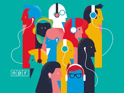 Unused illustration color design illustration listen npr texture vector