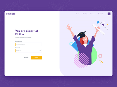 Signup Page clean ui color design header concept illustration minimal design signup trends 2020 ui ux