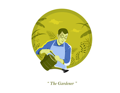 The Gardener character characterdesign digital earth flowers garden green illustration life minimal nature plants ui uiux vector