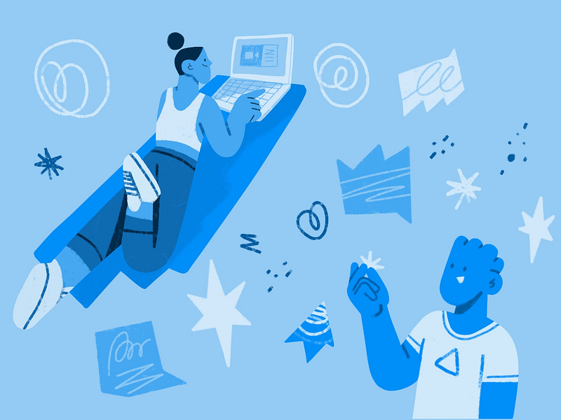 Sign up ✏️ character doodle laptop rough speech bubble stars web illustration