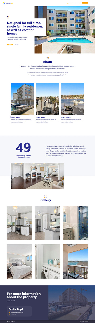 Newport Bay Towers Website Design front end dev real estate webdesign