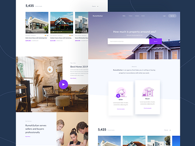 RumahSultan Landing Page design digital homepage landingpage layout minimalist property purple realestate sketch typography ui user ux web