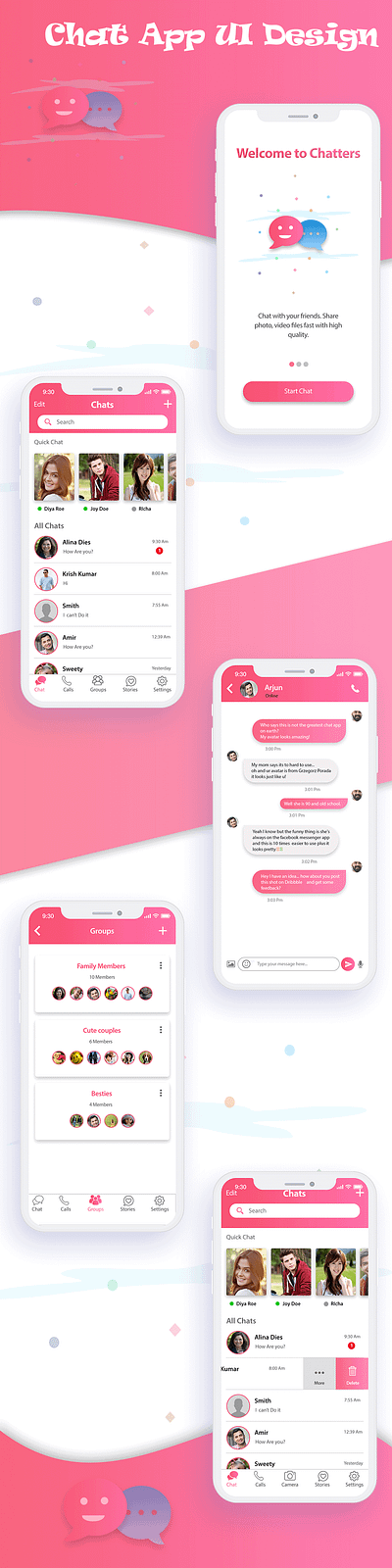 chat app chat app mobile app design photoshop uidesign ux design