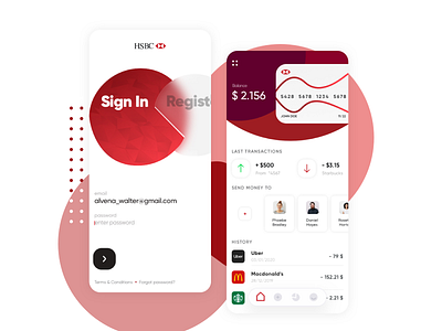 HSBC bank bank bank app bank card banking banking app branding color credit card creditcard design hsbc hsbc bank interface main page product design ui ui ux design ux