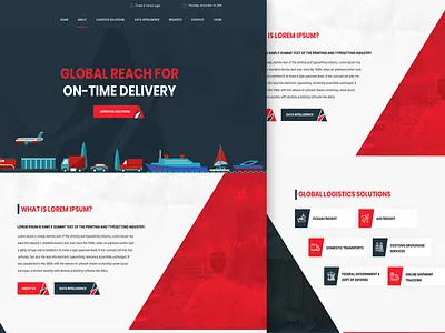 Web Design for Logistic/ Transport company delivery freight homepage design landing page logistic mock up transports travel web design