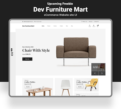 Upcomming Freebie Furniture eCommerce Website UI corporate design devdesign download ecommerce exclusive free furniture graphic minimal modern trendy ui ux ux design website xd