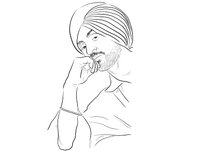 Diljit Dosanjh birthday business illustration design digital art digital illustration graphic design illustration minimalist pen and ink portrait sketch