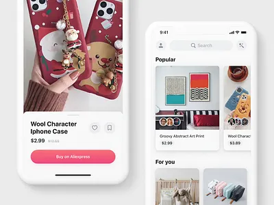 Popular product and Details aliexpress app application design geeks interface ios products ui ui ux