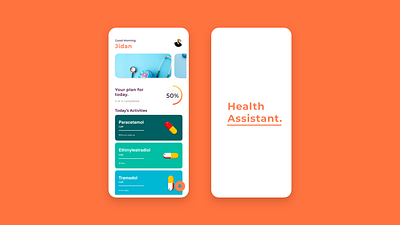 Health Assistant app application art design design app designer flat icon illustration illustrator minimal ui uiux