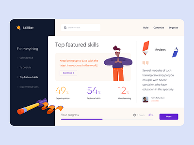 Web Platform - SkillBot app clean colors design illustration minimal ui ux web website