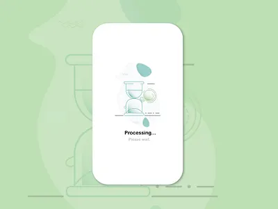 Please Wait app design flat icon illustration mobile ui please wait typography ui ux vector web