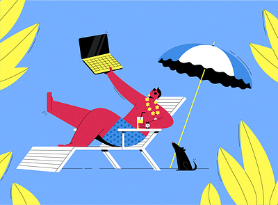 Freelancers life character character design dog illustration illustration illustration art man people summer
