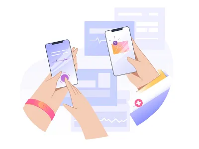 Сonsult with your doctor devices hands illustration vector web illustration