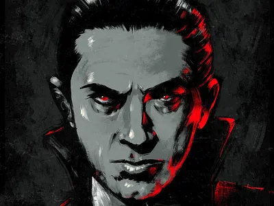 Bela Lugosi character digital dracula folioart illustration texture tv