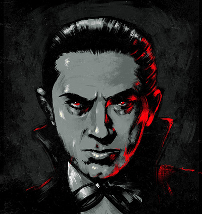 Bela Lugosi character digital dracula folioart illustration texture tv