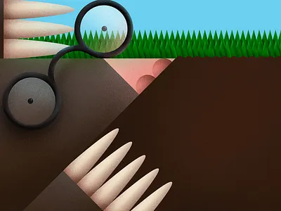 Mole animal glasses grass soil wildlife