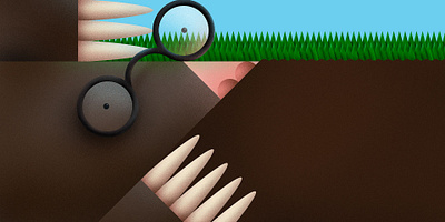 Mole animal glasses grass soil wildlife
