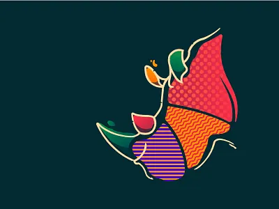 Rhino abstract art branding design flat illustration illustrator logo minimal poster rhino vector wall art